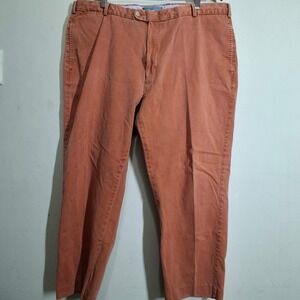 Peter Millar Mens 40 Pima Cotton Chino Pants Burnt Orange Flat Front RN100308